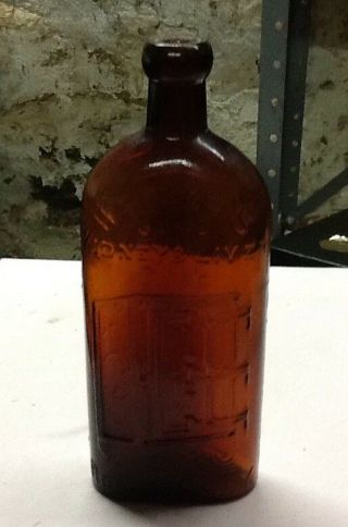 Antique 1800s Warners Safe Kidney & Liver Cure Rochester Ny Pint Amber Bottle