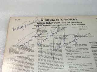 Duke Ellington Signed A Drum Is A Woman Lp Beckett