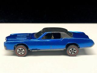 Hot Wheels Redline 1968 Custom Eldorado Cadillac Metallic Blue W Black Interior
