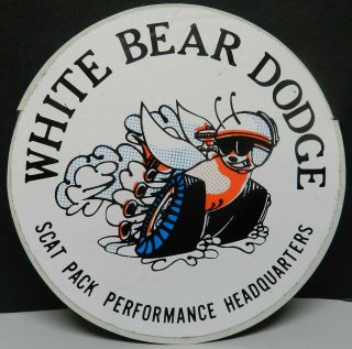 Scat Pack White Bear Drag Race Dodge Boys Challenger Sticker Decal Mopar Dealer