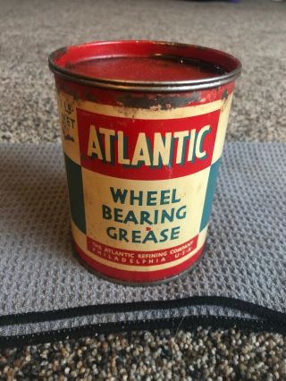 Vintage Atlantic Refining Company Wheel Grease Not Motor Oil Can