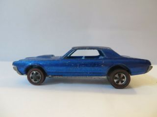 Vintage Hot Wheels Mattel Redline 1967 Custom Cougar Blue Us Die Cast Metal Car