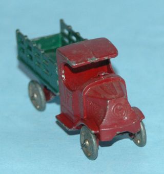 Vintage Dowst Tootsietoy U.  S.  A.  Mack C Cab Stake Truck Red Green 1920s