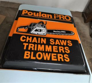 Vintage Poulan Pro Dealer Sign,  Chainsaws Trimmers Blowers,  36 