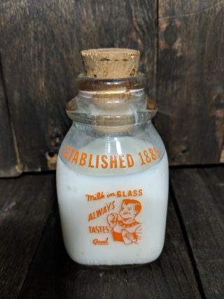 Vintage Van Mol & Sons Half Pint Glass Milk Bottle From 50 