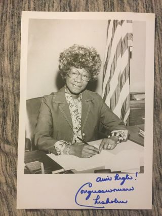 Shirley Chisholm Signed Autographed 5 X 7 Photo Piece Of History