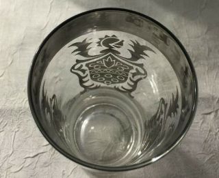 4 Vintage Kimiko Silver Coat Of Arms Glass Tumblers 5 & 1/2 inches tall 3