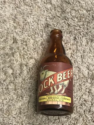 Wausau Beer Bottle Bock Steinie Paper Label Bottle Vintage Old Antique 1930s 40s