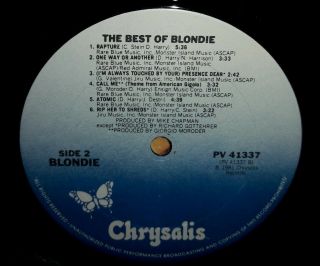 BLONDIE - The Best Of Blondie - VG/VG Vinyl LP - 1981 Chrysalis - Debbie Harry 5