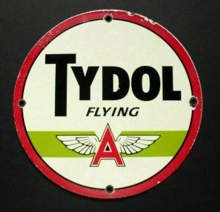 Tydol Flying A Porcelain Sign,  9 3/4 "