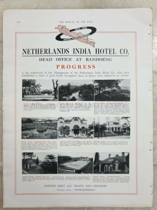 Orig 1930 Advt Netherlands India Hotel Co.  Dutch East Indies 10.  25in X 13.  50in