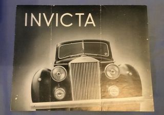 1949 Rare 3 Liter Invicta Black Prince British Auto Car Dealer Brochure Fold - Out