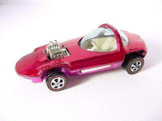 1967 Mattel Hot Wheels Redline Silhouette Rose W White Interior Us