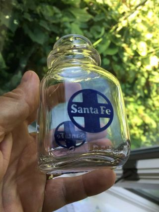 Rare Vintage Half Pint Glass Milk Bottle Santa Fe (railroad)