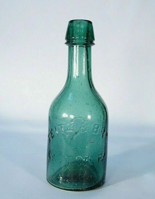 Seitz & Bro Easton Pa Green Squat Soda Beer Or Mineral Water Bottle