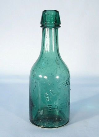 SEITZ & BRO EASTON PA GREEN SQUAT SODA BEER OR MINERAL WATER BOTTLE 3