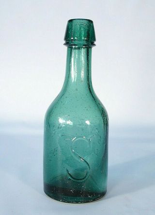 SEITZ & BRO EASTON PA GREEN SQUAT SODA BEER OR MINERAL WATER BOTTLE 4