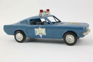 Vintage Processed Plastics Ford Mustang Fastback State Police Car Toy Muscle car 4