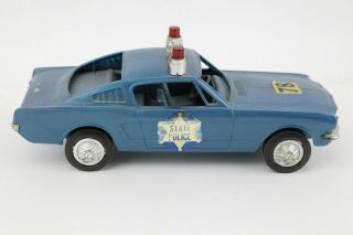Vintage Processed Plastics Ford Mustang Fastback State Police Car Toy Muscle car 5
