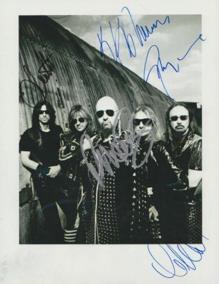 Judas Priest In Person Signed Glossy Photo 8 X 11 Inch,  20 X 27 Cm