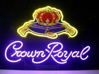 [ship From Usa] 19x15 Crown Royal Distillery Beer Bar Light Lamp Real Neon Sign