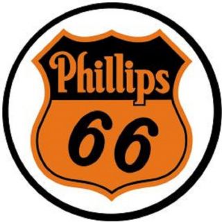 Phillips 66 Gasoline Round Tin Metal Sign Garage Gas And Oil Ad