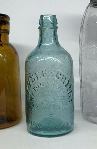 Vintage Geyser Spring Saratoga Springs Yory Spouting Springs Bottle