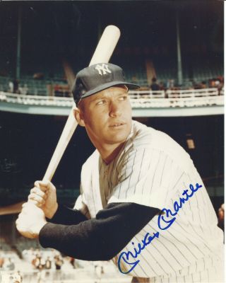 Mickey Mantle Yankees Hof Hand Signed Autographed Photo