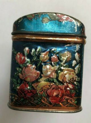 Antique 1900 ' s RUSSIAN IMPERIAL TIN TEA BOX WISSOTZKY RUSSIA EMPIRE 3