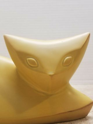 Jonathan Adler Cat Stoneware Yellow Mustard Lying Siamese Cat Mcm Style