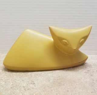 Jonathan Adler Cat Stoneware Yellow Mustard Lying Siamese Cat MCM Style 2