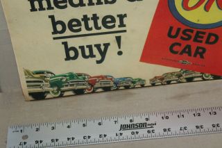 RARE 1950s CHEVROLET OK CAR TAG MEANS BETTER DEALERSHIP DISPLAY SIGN CHEVY 4