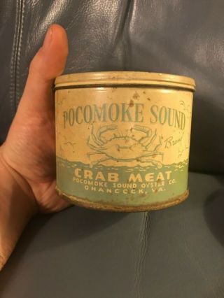 Pocomoke Sound Brand Crabmeat Tin Can Pokomoke Sound Oyster Co Onancock Va 1 Lb