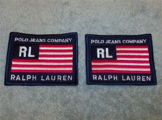 2 Nos Ralph Lauren Polo Jeans Company Embroidered Patches