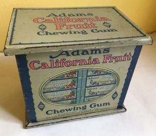 Adams California Fruit Chewing Gum Tin Store Display American Chicle Co Rare