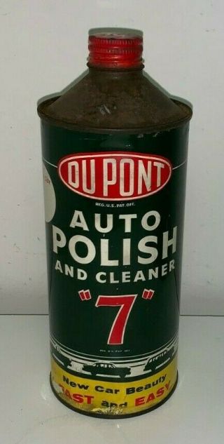 Vintage,  Dupont Auto Polish 7,  1 Quart Cone Top Can
