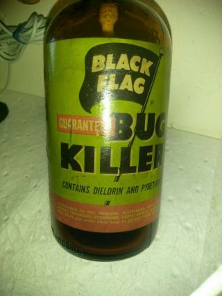When Was The Last Time You See A Black Flack Vintage Glass Bottle Bug Killer