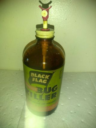 when was the last time you see a Black flack VINTAGE Glass Bottle bug killer 2