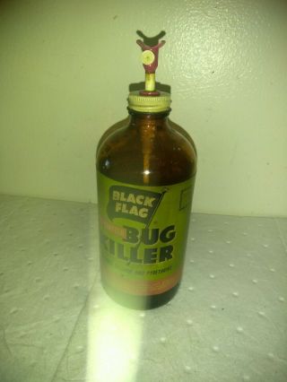 when was the last time you see a Black flack VINTAGE Glass Bottle bug killer 3