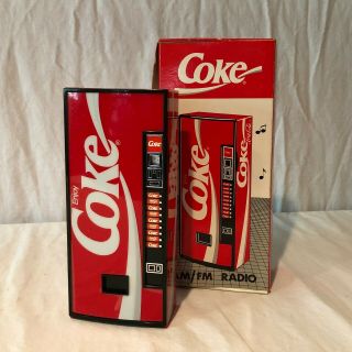 Coke Coca Cola Vending Machine Am/fm Radio W/ Box