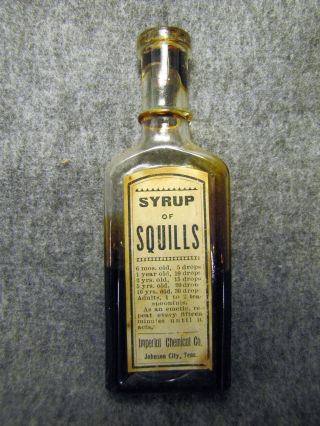 Imperial Syrup Of Squills Label Johnson City Tn Tenn Tennessee Medicine Bottle
