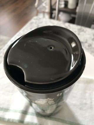 STARBUCKS MERMAID COFFEE TUMBLER TRAVEL CUP BLACK SILVER CERAMIC LID 5