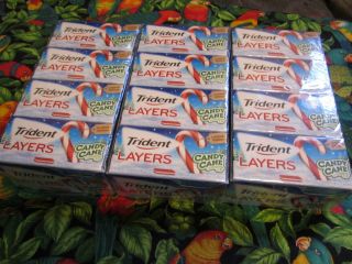 Trident Layers Gum,  Candy Cane Limited Edition (3 Boxes Of 12) Rare