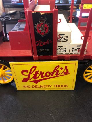Vintage 1910 Stroh ' s Beer Delivery Truck Wall Mount Display Advertising 4