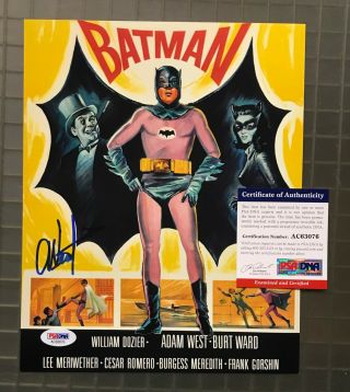 Adam West Signed 8x10 Batman Photo Autographed Auto Psa/dna