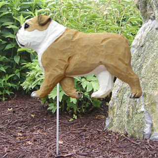 English Bulldog Outdoor Garden Dog Sign Hand Painted Figure Tan