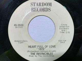 Northern Soul Promo 45/ The Invincibles " Heart Full Of Love "