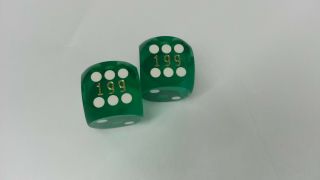 Casino Polished Green 5/8 " Precision Backgammon Dice Set Of 2