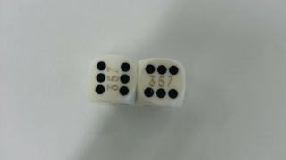 Casino Polished White 5/8 " Precision Backgammon Dice Set Of 2