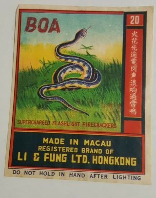 Boa Firecracker Pack Label,  C2 20s,  Li & Fung Ltd